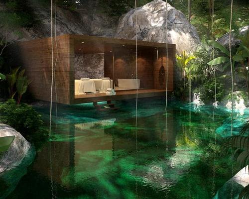 The spa features 12 single treatment rooms, one double and one spa suite – all situated around the cenote