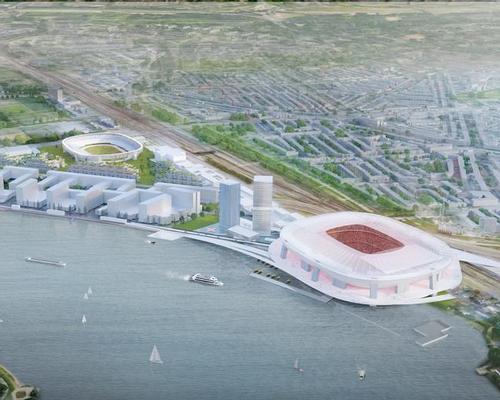 The Feyenoord City Masterplan, developed by architects OMA, will be implemented at a site on the Maas river in the south of Rotterdam