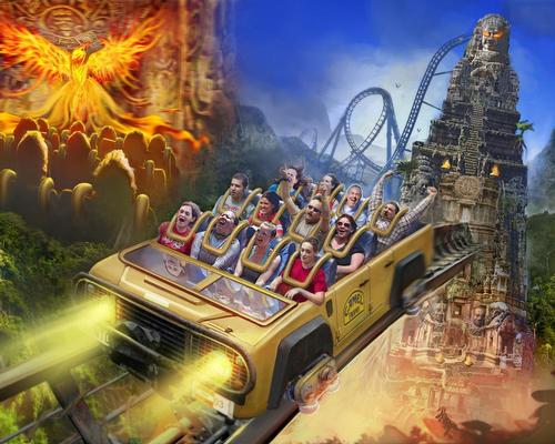 The ride experience combines a dark ride, elevator and rollercoaster in one
