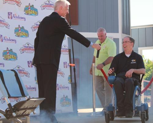 Morgan's Wonderland unveils world-first waterproof pneumatic wheelchair