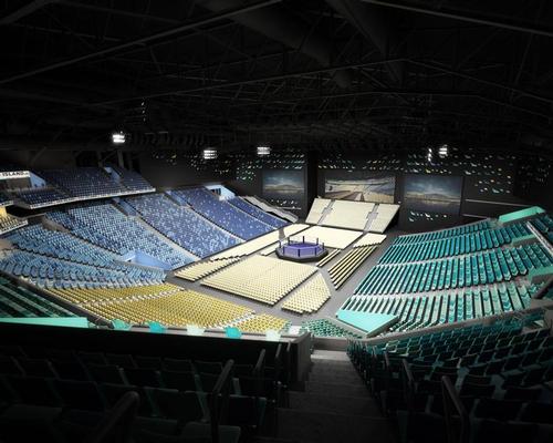The capacity of the arena can be as large as 18,000 or as small as 500
