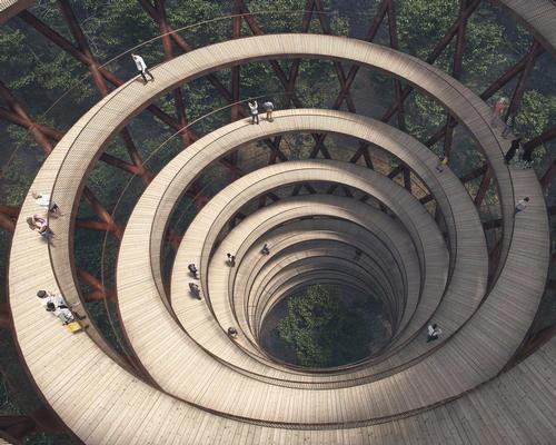 Dramatic new images for soaring treetop attraction above Danish forest 