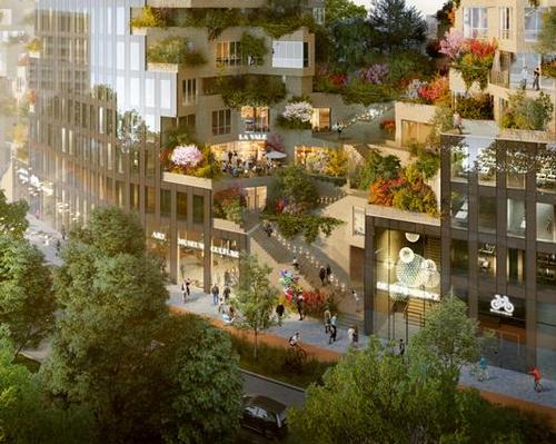Building or valley? Construction begins on MVRDV's green-topped Amsterdam leisure complex 