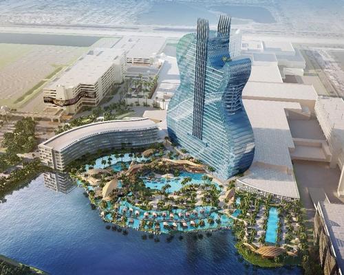 The resort will feature a 450ft high tower shaped like back-to-back guitars