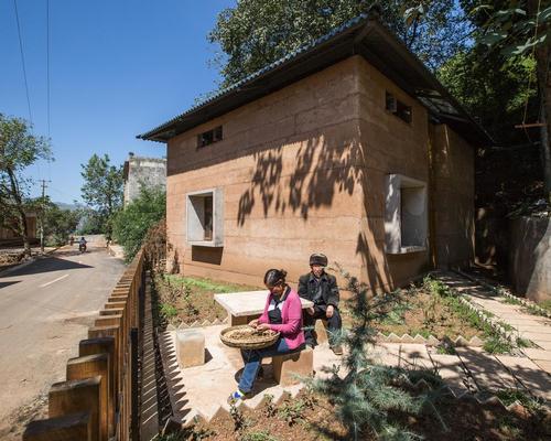 Designed by a team of researchers at the Chinese University of Hong Kong, the rammed-earth structure is a resilient prototype home