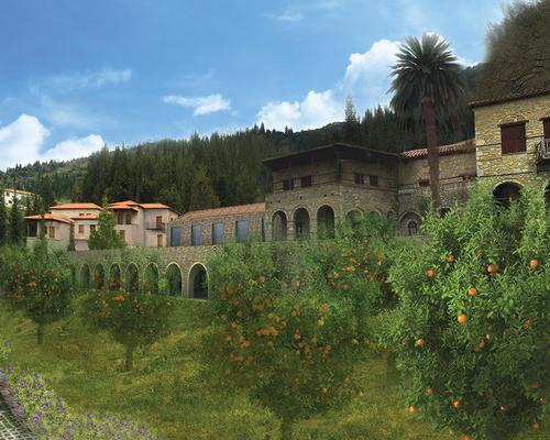 Situated in a valley on the edge of the Byzantine town of Mystras, a 13th century Unesco World Heritage Site, Euphoria Retreat has been created in harmony with the surrounding environment of mountains and citrus groves