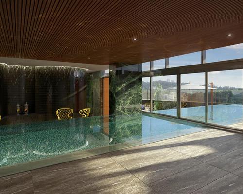 The spa’s USP will be a unique indoor-outdoor swimming pool offering views over the city