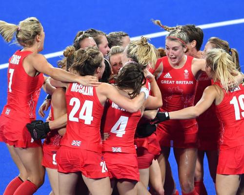 Team GB celebrate after winning a dramatic shoot-out with the Netherlands in the women's field hockey gold medal match at Rio 2016