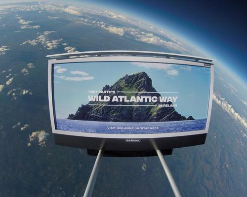 The sign for Ireland's latest tourism campaign travelled into space via weather balloon 