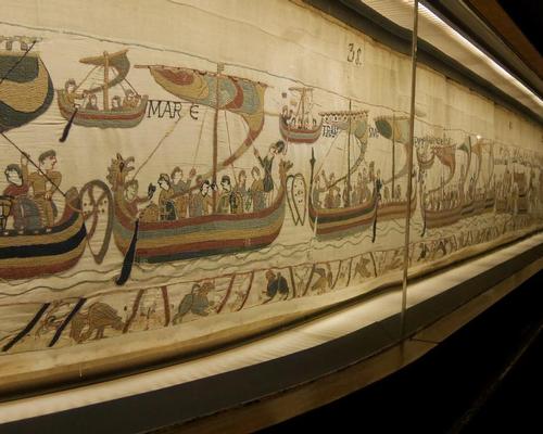The 70m-long tapestry is currently on display in a museum in Bayeux, Normandy