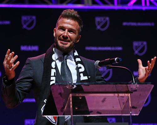 David Beckham made an emotional speech during the Miami expansion team announcement at the Adrienne Arsht Center today (29 January)