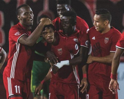 Phoenix Rising FC, co-owned by Didier Drogba (second from left), hopes its new stadium will help it win a place in the MLS