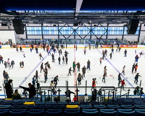 Crowds flocked to the new ice rink to enjoy ice skating in the town for the first time in five years