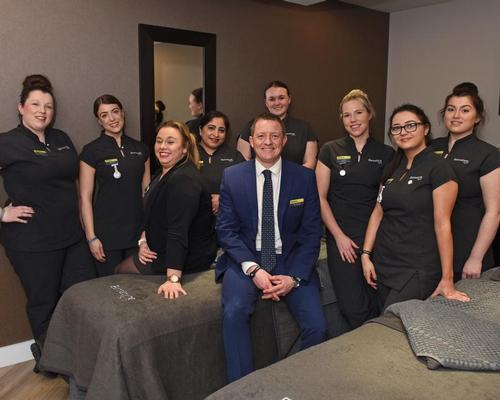 Dave Hammond, general manager at the Shrewsbury, with the spa team. 