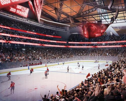 The renderings show an intimate 17,000-capacity seating bowl used for National Hockey League fixtures