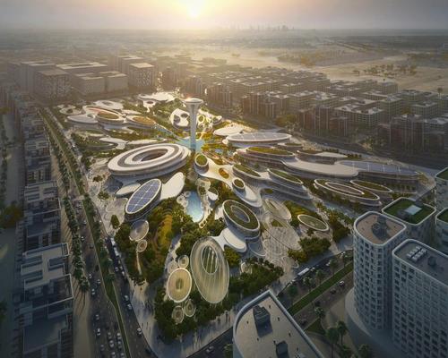 Zaha Hadid Architects win competition for Sharjah leisure hub inspired by falling water droplet 