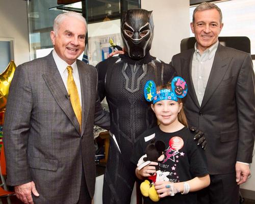 Bob Iger (right) With Black Panther and Mark Wallace (left) Texas Children's Hospital 