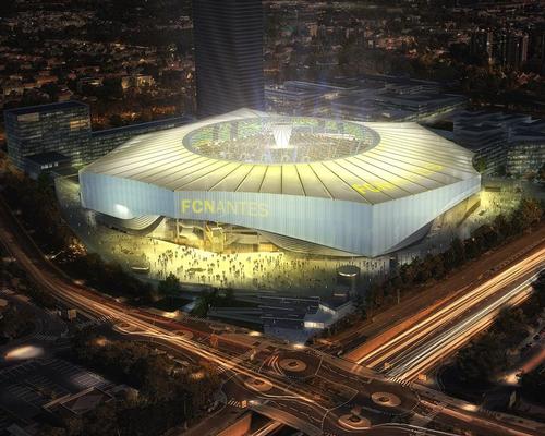 US sports architects HKS and French practice Atelier Tom Sheehan & Partenaires have created the concept for the YelloPark Stadium, which includes a fixed roof with a retractable oculus