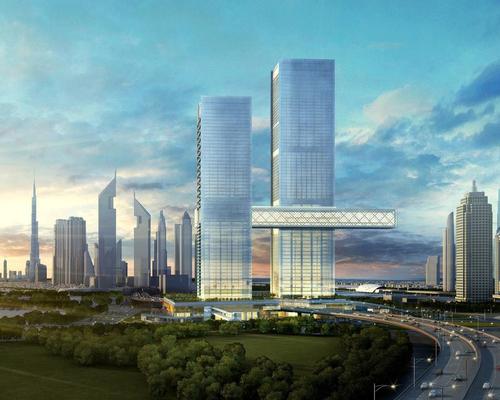 The two-tower, high-rise, mixed-use development of One Za’abeel will be home to a panoramic sky concourse, The Linx, which connects the two towers 
