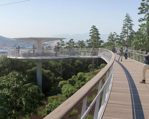 City officials want to create a large-scale network of elevated walkways, up to 4.5m wide, that will lead residents and visitors through the mountainous landscape of Xiamen