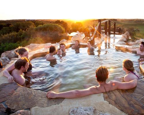 At Australia’s Peninsula Hot Springs, a full day of storytelling and bathing activities will begin with a spiritual sunrise ceremony at the Hilltop Pool