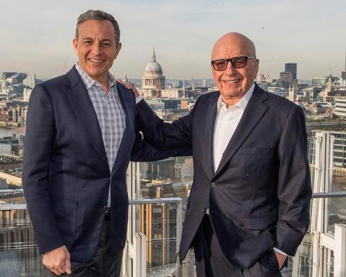 Bob Iger (left) and Rupert Murdoch following the announcement of the original Fox deal