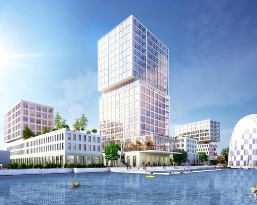 Designed by MVRDV, the project connects existing port typologies and office buildings with public leisure spaces
