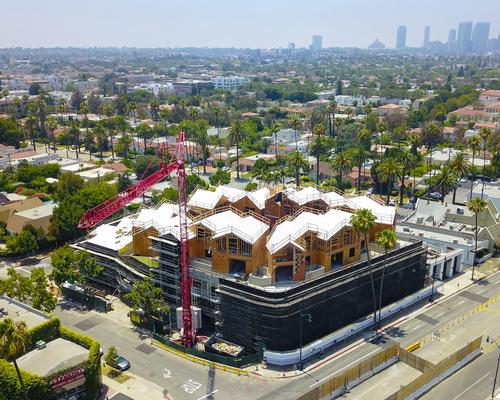 The first U.S. project undertaken by Mad Architects, Los Angeles’s Gardenhouse, has topped out 