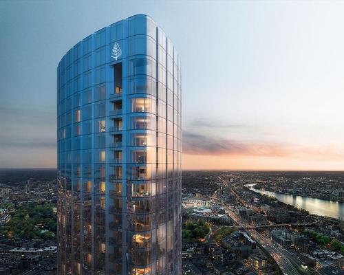 Offering sweeping views of Boston from its hotel rooms and apartments, the building will have reduced corridors to offer residents ultimate privacy