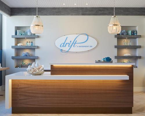 The full-service coastal spa includes a treatment menu with organic and natural products