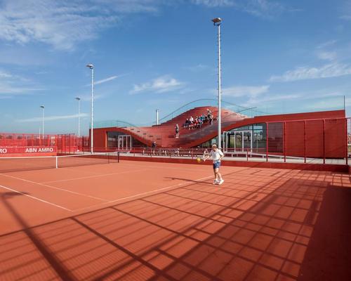 The Couch offers views over the 10 tennis courts in one direction, and IJburg in the other
