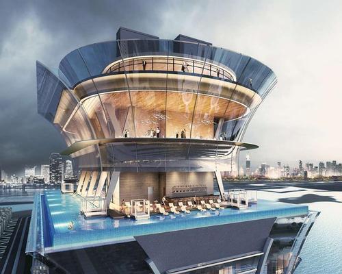 The rooftop infinity pool will look out towards the Arabian Gulf