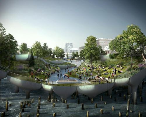 The 1.1-hectare (2.7 acres) park will have three performance venues, a 700-seat amphitheatre and wooded outdoor spaces
