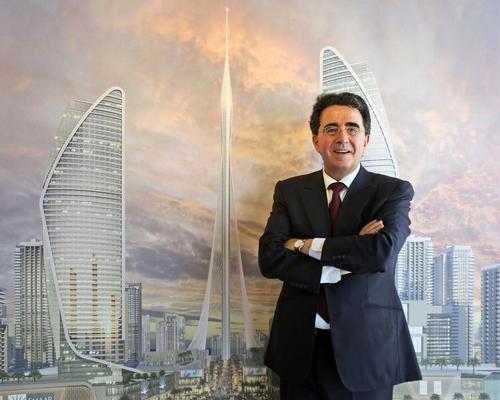 Santiago Calatrava at the unveiling of The Tower; a super-tall structure being developed in Dubai