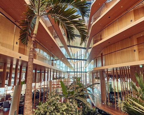 Hotel Jakarta, winner of the Hotels category, features an extensive subtropical garden.