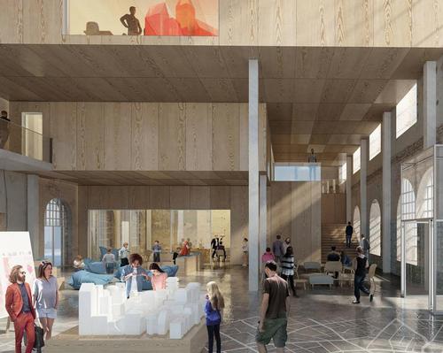 Renderings show that the existing floors in the building will be removed and replaced by a new interior wooden structure, creating an open feel to the museum.
