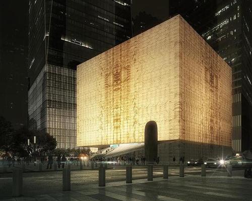 Wrapped in translucent veined marble, at night the performing arts center will become a glowing lantern