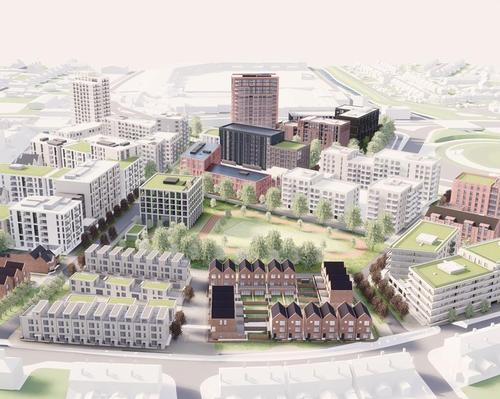 The £350m project will house competitors and officials during the Games and provide 1,100 homes in legacy mode
