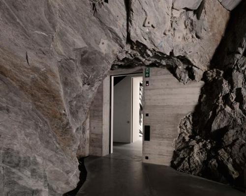The museum was designed by Zurich-based architectural practice Voellmy Schmidlin Architektur who used natural rock formation in the Alps as an architectural theme