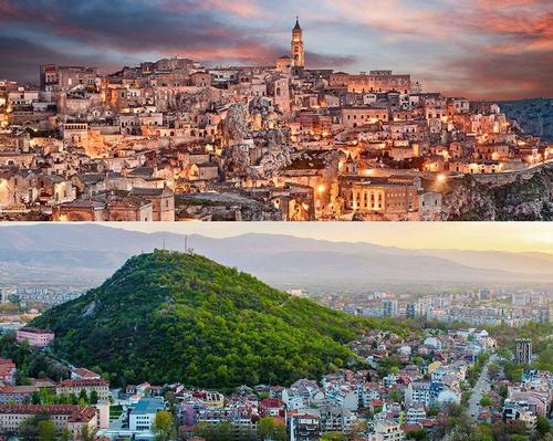 Matera (top) in Italy and Plovdiv in Bulgaria are Europe's 2019 Capitals of Culture