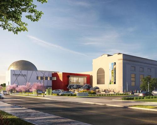 The new rendering of the Powerhouse Science Center currently under construction in Sacramento, complete with the domed-roof planetarium