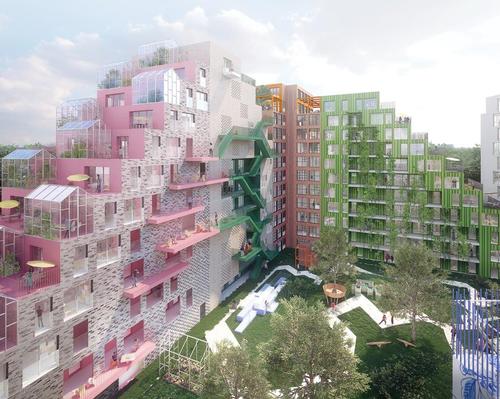 The apartments – visually similar to Moshe Safdie's Habitat 67 – will be designed to promote wellbeing.
