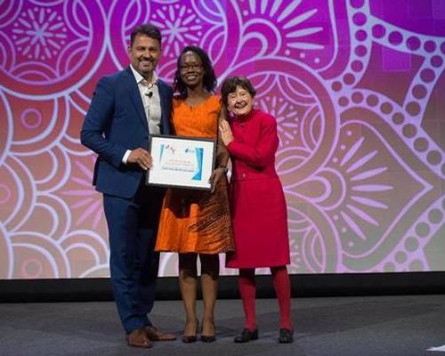 2018 Mary Tabacchi Scholarship winner, Christine Muchemu, was honoured onstage at the 2018 ISPA Conference & Expo alongside Frank Pitsikalis, chair of the ISPA Foundation and Dr Mary Tabacchi