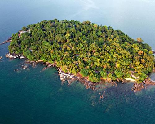 The resort is located on a private island in southern Cambodia