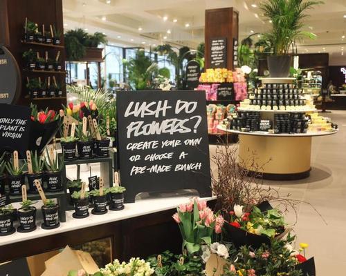 Shoppers can create their own bouquets at Lush's in-house florist