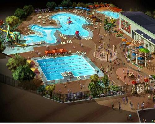 A rendering of the Lost Kingdom water park
