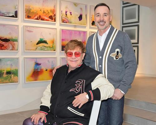 Sir Elton John and David Furnish at home in their art gallery 