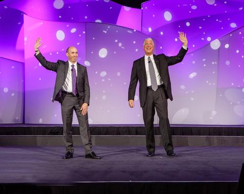 Hal McEvoy (right) with new IAAPA chair David Rosenberg at a recent event