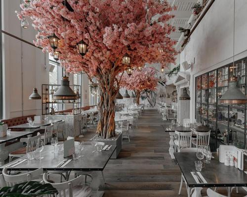 Doubling as a dining outlet and late-night social hub, The Florist has a gardenesque aesthetic.