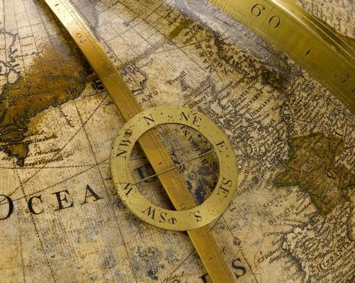 Detail on the Willem Janszoon Blaeu globe from 1599